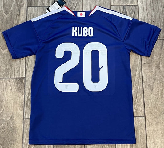 2026 World Cup Kubo Japan Soccer Jersey Player Version Match Version - No.20 Home Blue and Away White