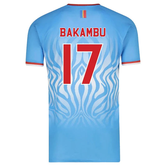 2026 World Cup Bakambu Republic of the Congo Soccer Jersey Player Version Match Version - No.17 Home Blue and Away White