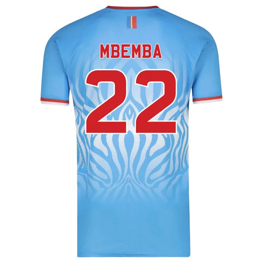 2026 World Cup Mbemba Republic of the Congo Soccer Jersey Player Version Match Version - No.22 Home Blue and Away White