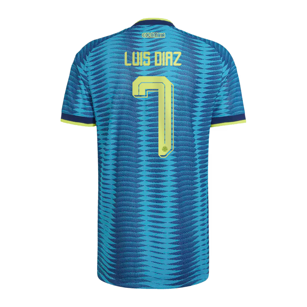 2026 World Cup Luis Diaz Colombia Soccer Jersey Player Version Match Version - No.7 Home Yellow and Away Blue