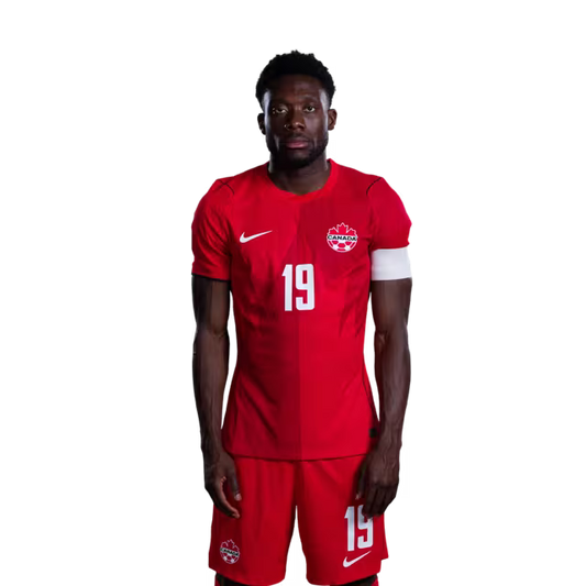 Canada National Soccer Team 2026 FIFA World Cup Jerseys (Player Version and Match Version) – Defenders: #19 Alphonso DAVIES, #22 Richie LARYEA, #23 Niko SIGUR