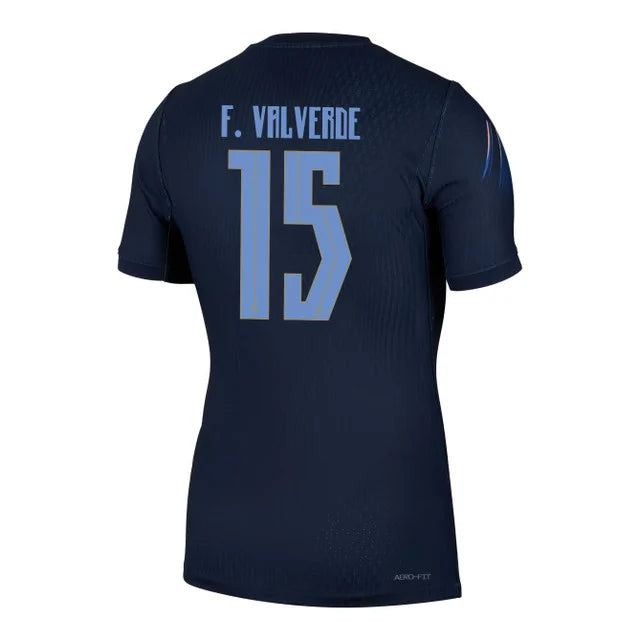 2026 World Cup F.Valverde Uruguay Soccer Jersey Player Version Match Version - No.15 Home Royal Tint and Away Obsidian