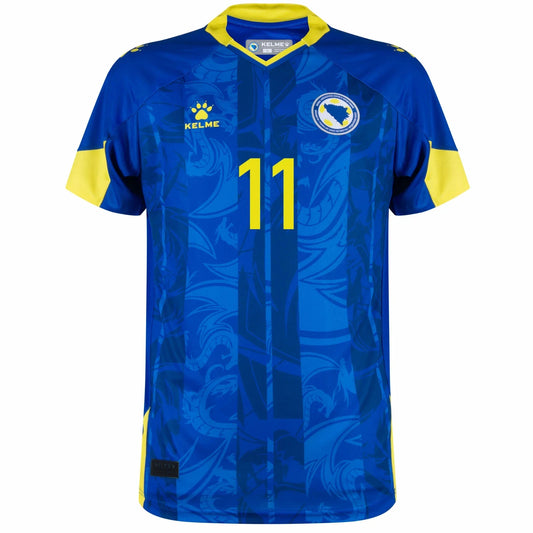 2026 World Cup Dzeko Bosnia and Herzegovina Soccer Jersey Player Version Match Version - No.11 Home White and Away Blue