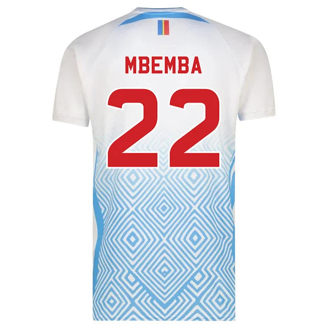 2026 World Cup Mbemba Republic of the Congo Soccer Jersey Player Version Match Version - No.22 Home Blue and Away White