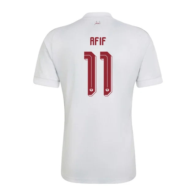 2026 World Cup Afif Qatar Soccer Jersey Player Version Match Version - No.11 Home Red and Away White