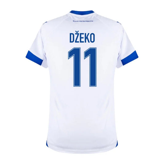 2026 World Cup Dzeko Bosnia and Herzegovina Soccer Jersey Player Version Match Version - No.11 Home White and Away Blue