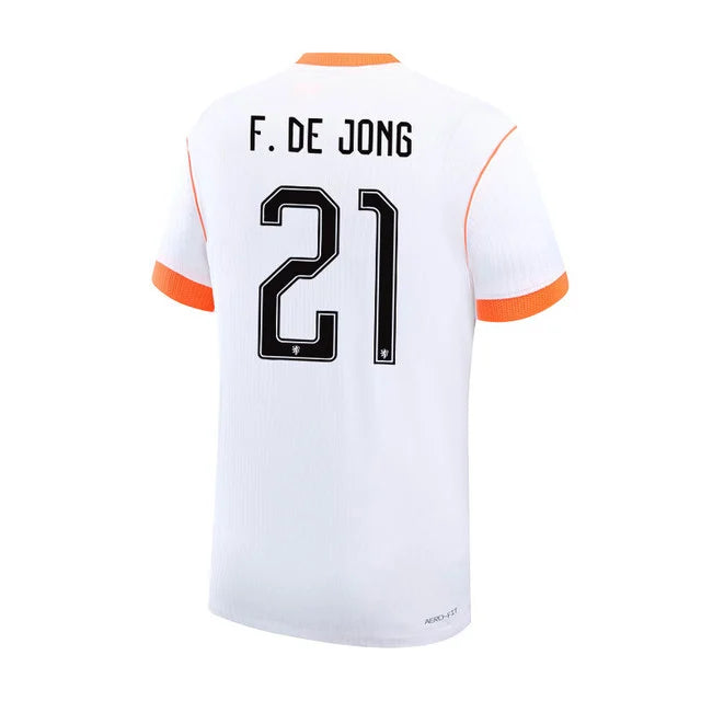 2026 World Cup F.De Jong Netherlands Soccer Jersey Player Version Match Version - No.21 Home Orange and Away White