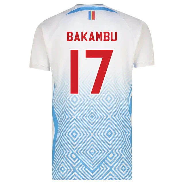 2026 World Cup Bakambu Republic of the Congo Soccer Jersey Player Version Match Version - No.17 Home Blue and Away White