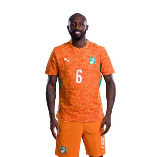 Côte d'Ivoire National Team 2026 World Cup Jersey (Player Version/Match Version) — Midfielders: No. 4 Jean Michael Seri, No. 6 Seko Fofana, No. 8 Franck Kessie./ Milieux de terrain : n° 4 Jean Michael Seri, n° 6 Seko Fofana, n° 8 Franck Kessie