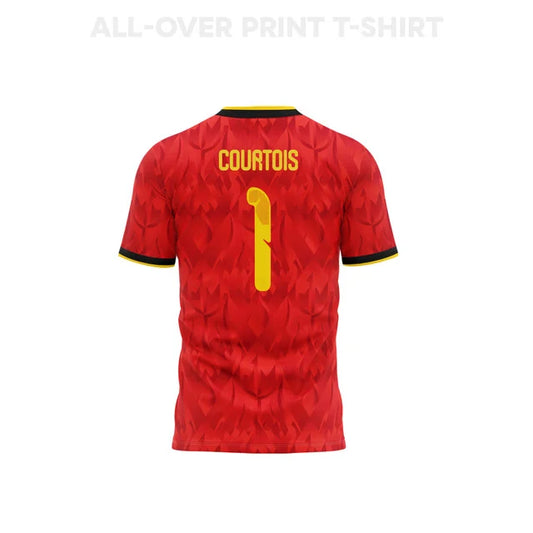 2026 World Cup Courtois Belgium Soccer Jersey Player Version Match Version - No.1 Home Red and Away Blue