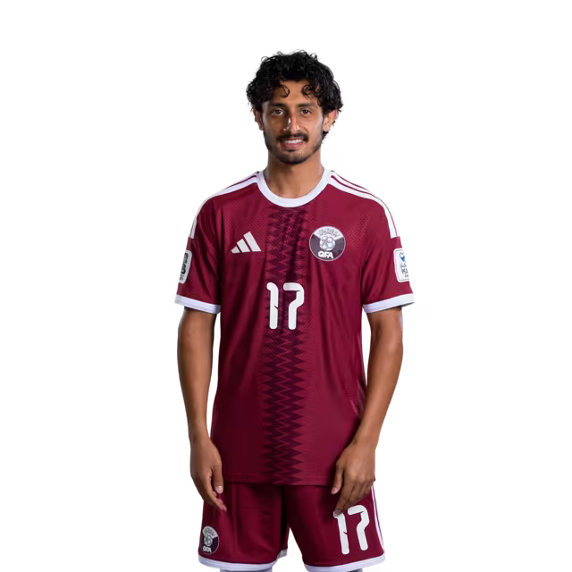2026 World Cup Qatar Soccer Jersey Player Version Match Version - Midfielder No.6 ABDULAZIZ HATEM, No.12 KARIM BOUDIAF, No.17 AHMED ALGANEHI