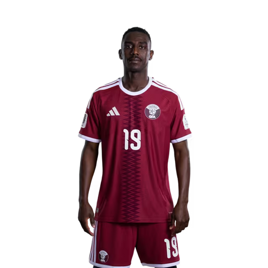 2026 World Cup Qatar Soccer Jersey Player Version Match Version - Forward No.19 ALMOEZ ALI, No.24 TAHSIN MOHAMMED, No.26 MOHAMED MANAI