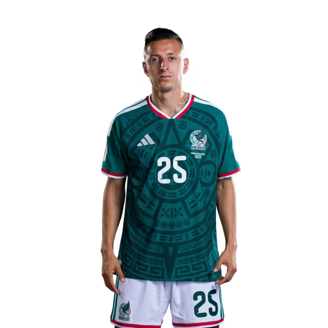 Camiseta de fútbol de México para la Copa Mundial 2026, versión jugador, versión partido - Delantero n.° 22 Guillermo Martínez, n.° 25 Roberto Alvarado