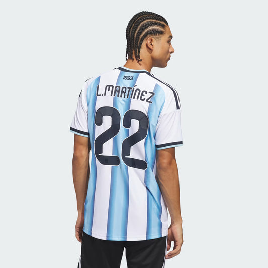 2026 World Cup Lautaro Martinez Argentina Soccer Jersey Player Version Match Version - No. 22 Home White & Blue and Away Black & Blue