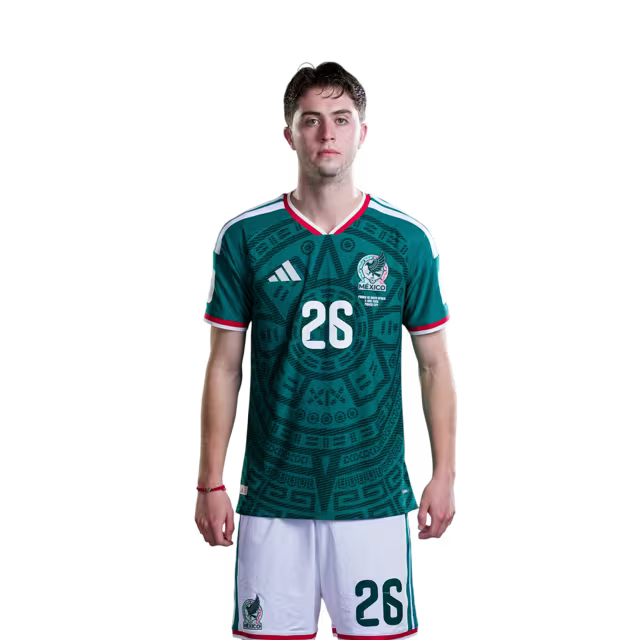 Camiseta de fútbol de México para el Mundial 2026, versión jugador, versión partido - Centrocampista n.° 24 Luis Chávez, n.° 26 Brian Gutiérrez