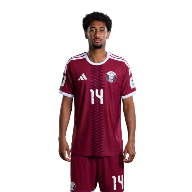 2026 World Cup Qatar Soccer Jersey Player Version Match Version - Defender No.5 JASSEM GABER, No.13 AYOUB ALOUI, No.14 HOMAM AHMED