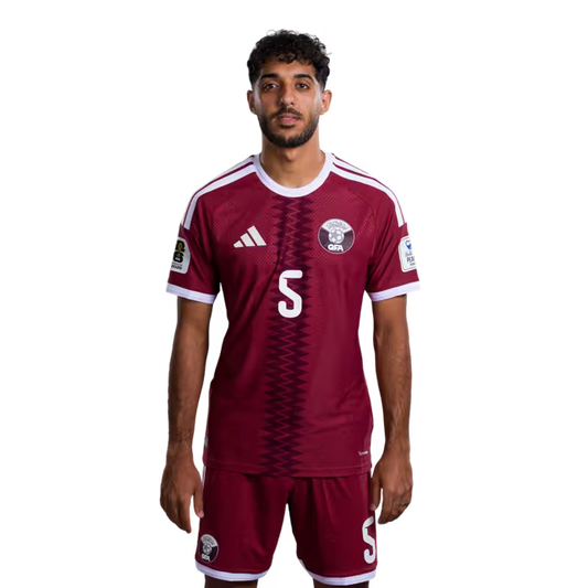2026 World Cup Qatar Soccer Jersey Player Version Match Version - Defender No.5 JASSEM GABER, No.13 AYOUB ALOUI, No.14 HOMAM AHMED