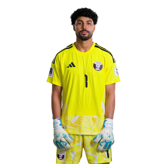 2026 World Cup Qatar Soccer Jersey Player Version Match Version - Goalkeeper No.1 MAHMOUD ABUNADA, No.21 SALAH ZAKARIA, No.22 MESHAAL BARSHAM