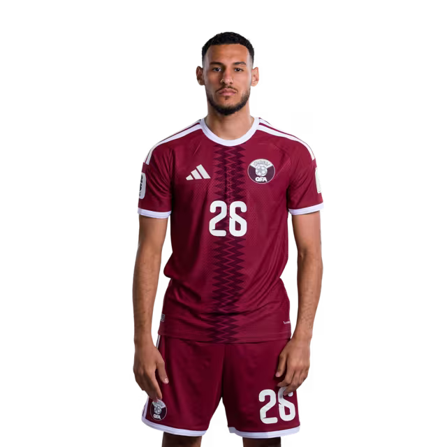 2026 World Cup Qatar Soccer Jersey Player Version Match Version - Forward No.19 ALMOEZ ALI, No.24 TAHSIN MOHAMMED, No.26 MOHAMED MANAI
