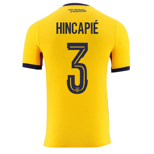 2026 World Cup Hincapie Ecuador Soccer Jersey Player Version Match Version - No.3 Home Yellow and Away Blue