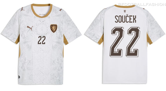 2026 World Cup Soucek Czech Republic Soccer Jersey Player Version Match Version - No.22 Home Red and Away White