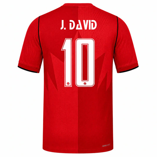 2026 World Cup J.David Canada Soccer Jersey Player Version Match Version - No.10 Home Red and Away Black