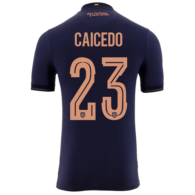 2026 World Cup Caicedo Ecuador Soccer Jersey Player Version  Match Version - No.23 Home Yellow and Away Blue