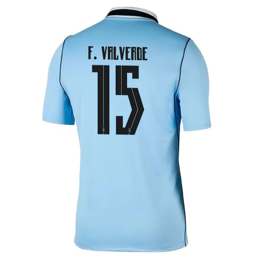 2026 World Cup F.Valverde Uruguay Soccer Jersey Player Version  Match Version - No.15 Home Royal Tint and Away Obsidian