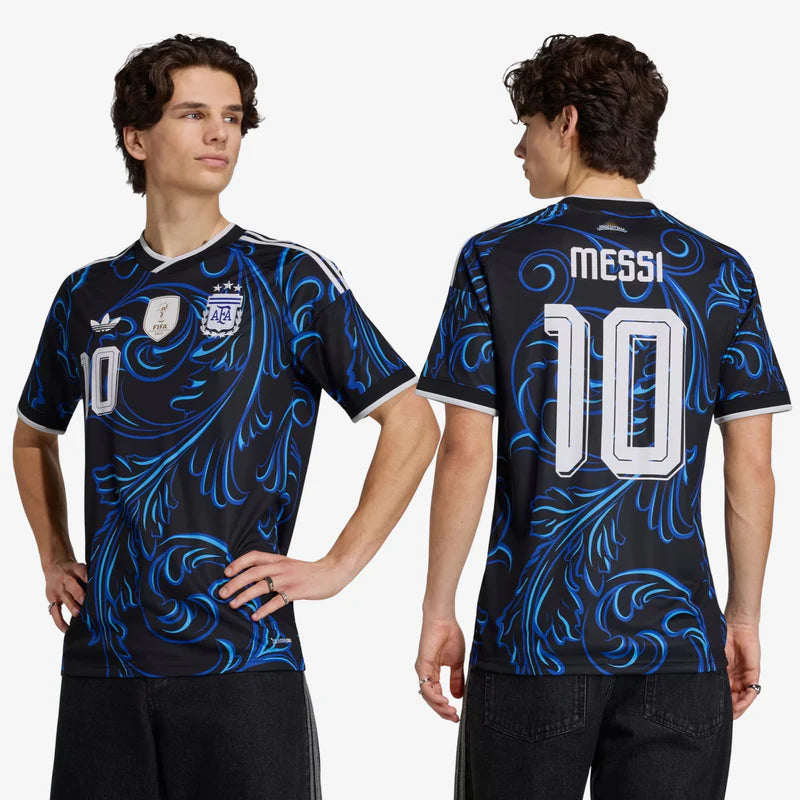2026 World Cup Messi Argentina  Soccer Jersey Player Version  Match Version - No. 10 Home White & Blue and Away Black & Blue