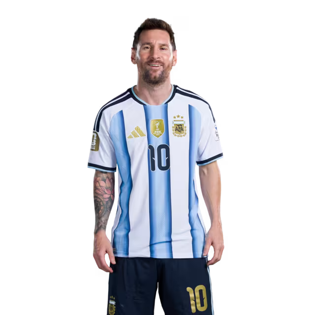 Argentina National Football Team 2026 World Cup Jersey (Player Version/Match Version) — Midfielders: No.9 Julian ALVAREZ, No.10 Lionel MESSI, No.16 Thiago ALMADA / Centrocampistas: N.º 9 Julián Álvarez, N.º 10 Lionel Messi, N.º 16 Thiago Almada