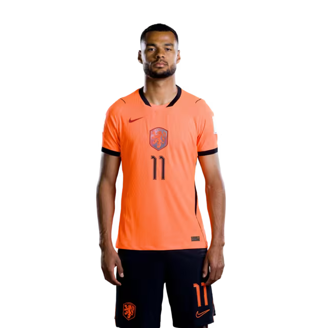 Nederlands elftal WK-shirt 2026 (spelersversie/wedstrijdversie) — Aanvallers: nr. 9 Wout Weghorst, nr. 10 Memphis Depay, nr. 11 Cody Gakpo