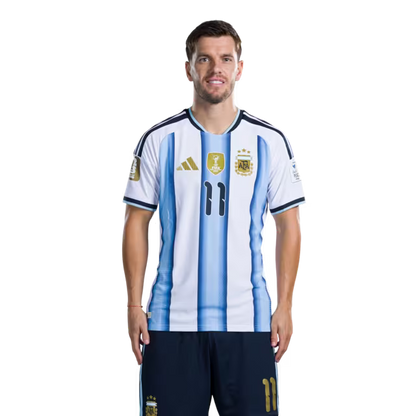 Argentina National Football Team 2026 World Cup Jersey (Player Version/Match Version) — Midfielders: No.11 Giovani Lo Celso, No.14 Exequiel PALACIOS, No.15 Nico GONZALEZ / Argentina National Football Team 2026 World Cup Jersey