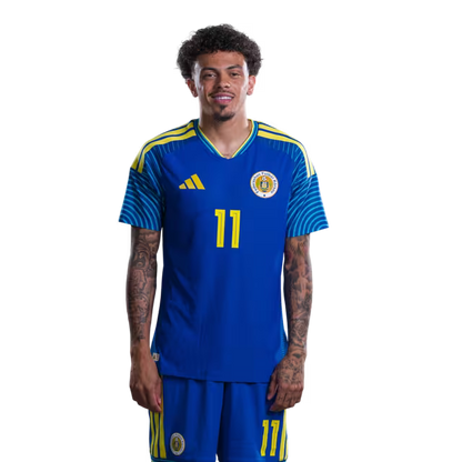 Jersey di Kopa di Mundu 2026 Selekshon Nashonal di Futbòl Kòrsou (Vershon di Hungadó/Vershon di Partido)-Delanteronan: No.9 Juergen LOCADIA, No.11 Jeremy Antonisse,No.12 Sontje HANSEN