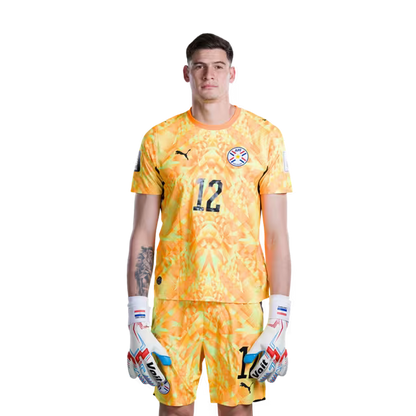 Selección Nacional de Fútbol Paraguay 2026 FIFA Mundial Jersey (Versión Jugador ha Versión Partido) - Porteros: No 1 Gatito FERNANDEZ, No 12 Orlando GILL,No. 22 Gastón OLVEIRA rehegua