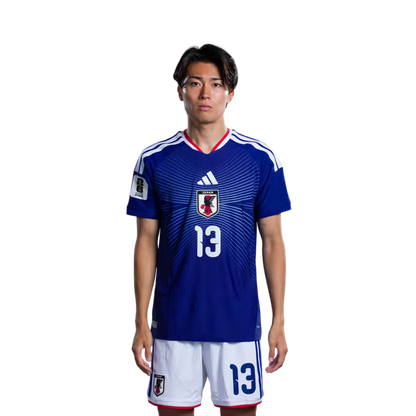 サッカー日本代表 2026ワールドカップユニフォーム（選手バージョン／試合バージョン） MF：No.11 前田大然、No.13 中村敬斗、No.14 伊東純也