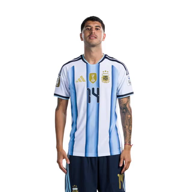 Argentina National Football Team 2026 World Cup Jersey (Player Version/Match Version) — Midfielders: No.11 Giovani Lo Celso, No.14 Exequiel PALACIOS, No.15 Nico GONZALEZ / Argentina National Football Team 2026 World Cup Jersey