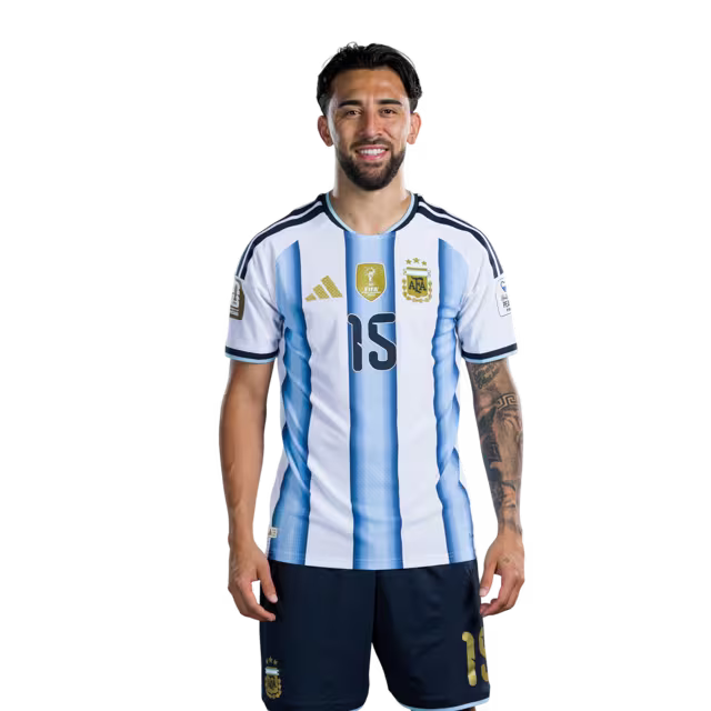 Argentina National Football Team 2026 World Cup Jersey (Player Version/Match Version) — Midfielders: No.11 Giovani Lo Celso, No.14 Exequiel PALACIOS, No.15 Nico GONZALEZ / Argentina National Football Team 2026 World Cup Jersey