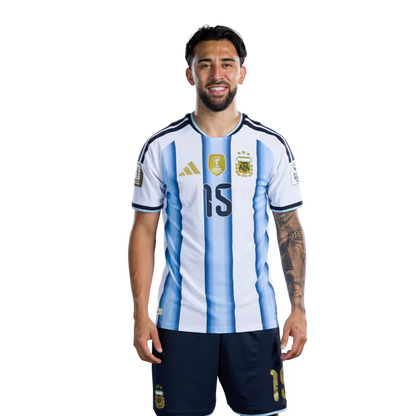Argentina National Football Team 2026 World Cup Jersey (Player Version/Match Version) — Midfielders: No.11 Giovani Lo Celso, No.14 Exequiel PALACIOS, No.15 Nico GONZALEZ / Argentina National Football Team 2026 World Cup Jersey