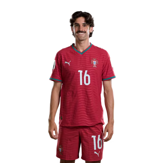 Portugal National Football Team 2026 World Cup Jersey (Player Version/Match Version) – Forwards: No. 16 Francisco Trincão, No. 17 Rafael Leão, No. 18 Pedro Neto / Avançados: N.º16 FRANCISCO TRINCAO, N.º17 RAFAEL LEAO, N.º18 PEDRO NETO
