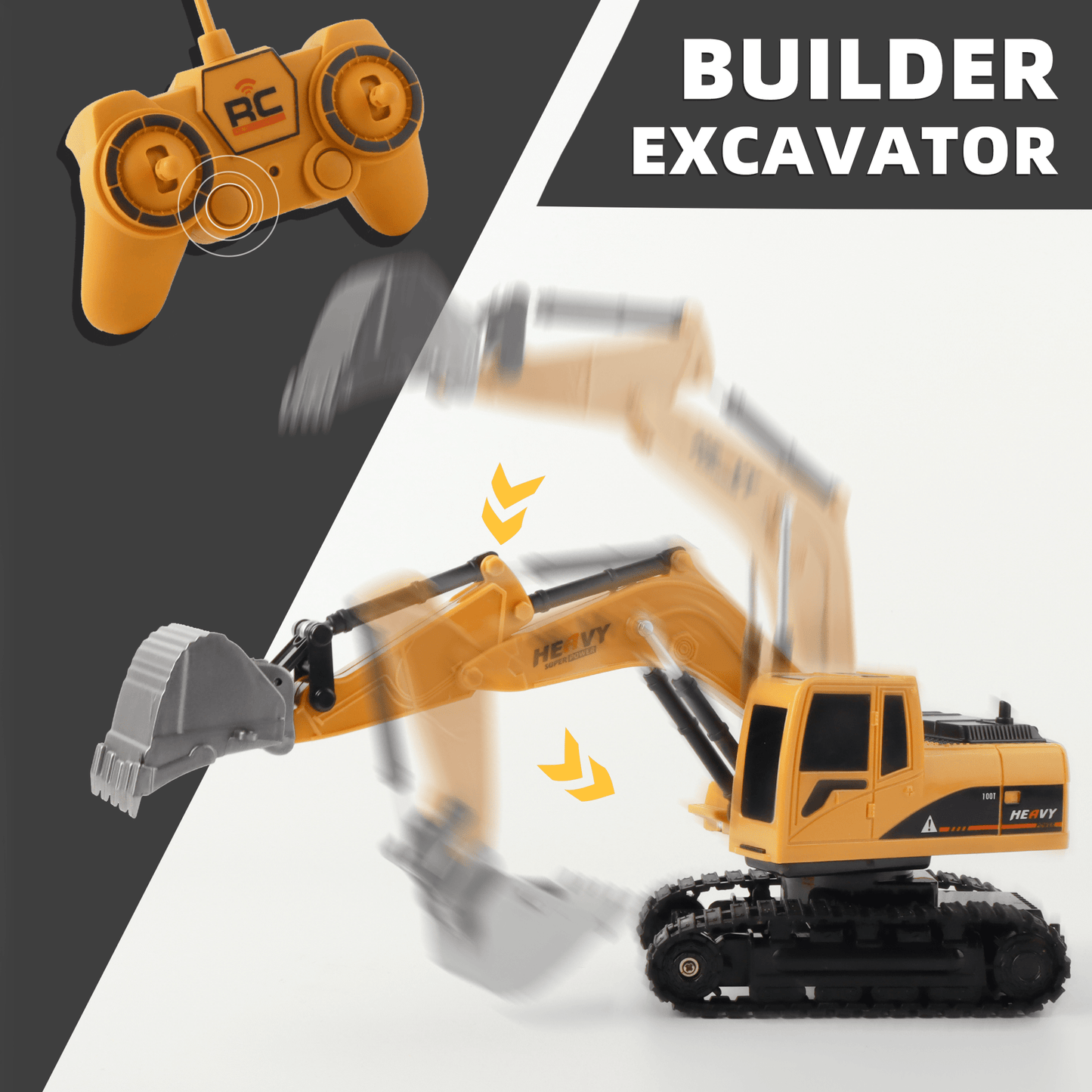 RC Excavator & Dump Truck Set – 2-In-1 Remote Control Construction Vehicle Combo With Lights, Sounds, And Rechargeable Battery, Perfect Christmas & Year-End Gift For Kids