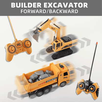 RC Excavator & Dump Truck Set – 2-In-1 Remote Control Construction Vehicle Combo With Lights, Sounds, And Rechargeable Battery, Perfect Christmas & Year-End Gift For Kids