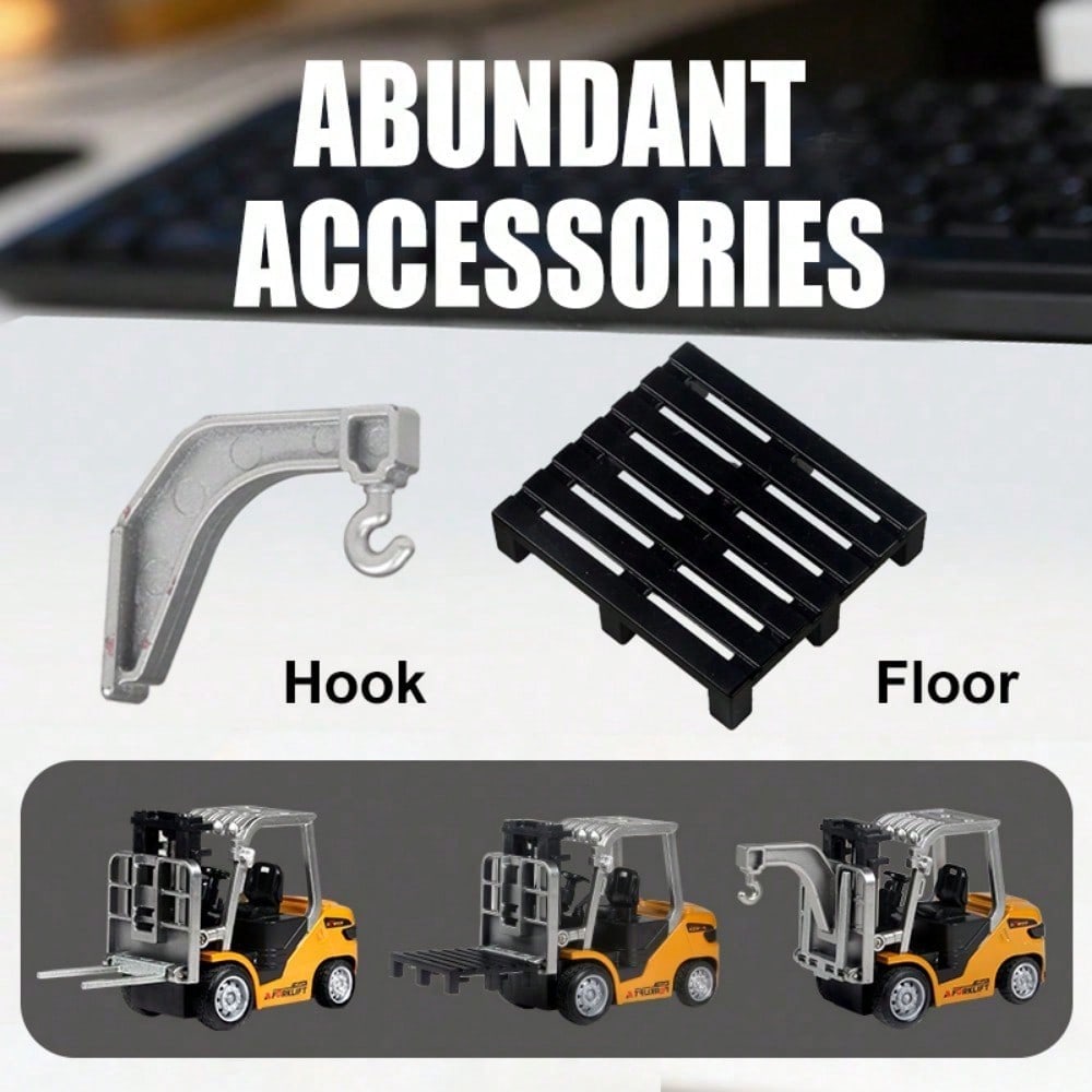 Mini Alloy RC Forklift Toy – App Controlled Remote Truck With Lifting System & Accessories, Desktop Interactive Construction Vehicle, Ideal Christmas & Year-End Gift For Kids And Adults
