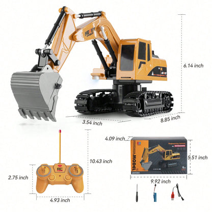 RC Construction Truck Toys – Excavator, Forklift & Dump Truck With Rechargeable Battery, Lights & Sounds, Great Christmas Gift