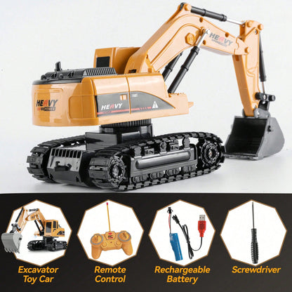 RC Construction Truck Toys – Excavator, Forklift & Dump Truck With Rechargeable Battery, Lights & Sounds, Great Christmas Gift