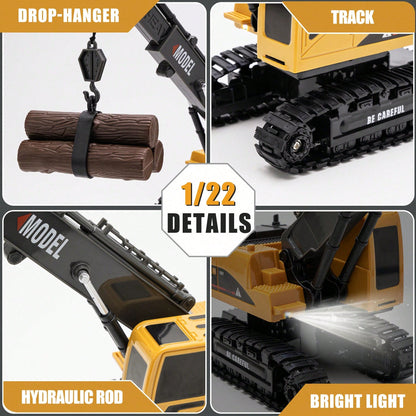 3-In-1 RC Construction Truck Set – Excavator, Crane & Dump Vehicles With Realistic Action, Rechargeable Battery, Ideal Holiday Gift