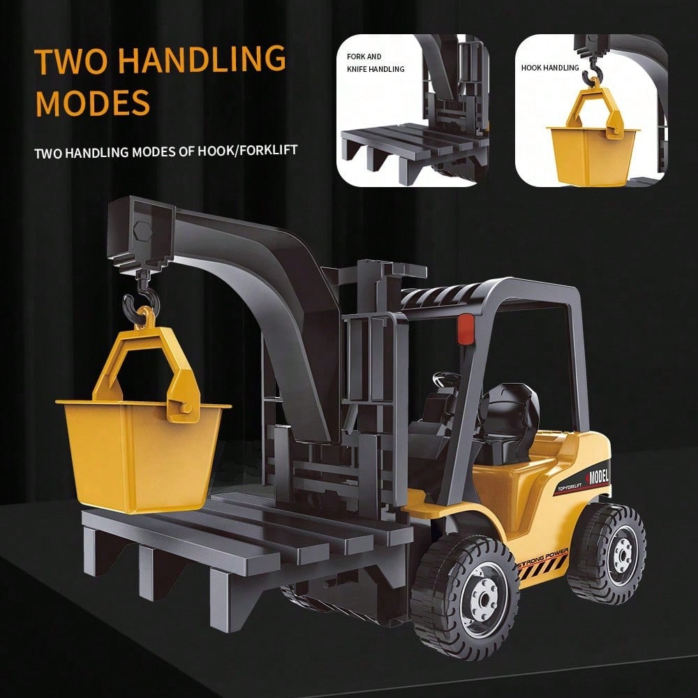 RC Construction Toy Combo – Excavator, Dump Truck, Crane & Forklift With Lights, Sounds & USB Rechargeable Design, Great Christmas Gift