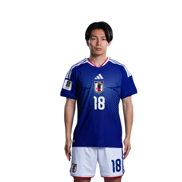 サッカー日本代表 2026年ワールドカップ用ユニフォーム（選手仕様／マッチモデル） — フォワード：No.6 町野修斗、No.9 後藤啓介、No.18 上田綺世