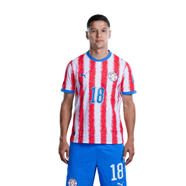 Selección Nacional de Fútbol Paraguay 2026 Jersey Mundial de Fútbol (Versión Jugador y Versión de Partido) - Delantero: No 9 Antonio SANABRIA, No 17 Alejandro ROMERO GAMARRA,No. 18 Alex ARCE rehegua