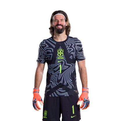 Camisa da Seleção Brasileira para a Copa do Mundo de 2026 (Versão Jogador/Versão de Jogo) — Goleiros: Nº 1 ALISSON, Nº 17 Charles DE KETELAERE, Nº 26 Matias FERNANDEZ-PARDO