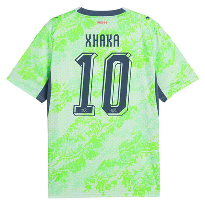 2026 World Cup Xhaka Switzerland Soccer Jersey Player Version  Match Version - No.10 Home Red and Away Green